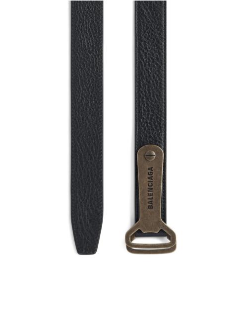 BALENCIAGA Men's Bottle Opener D Ring Belt in Black