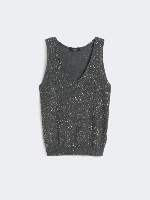 WEEKEND Max Mara Sleeveless jumper with sequins - DARK GREY