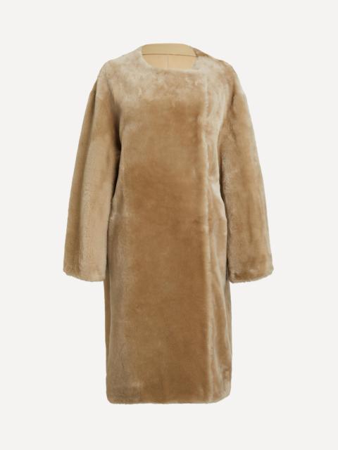 TOTEME Collarless Shearling Coat