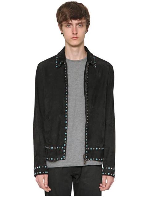 Valentino SS16 Studded Embellished Suede Jacket