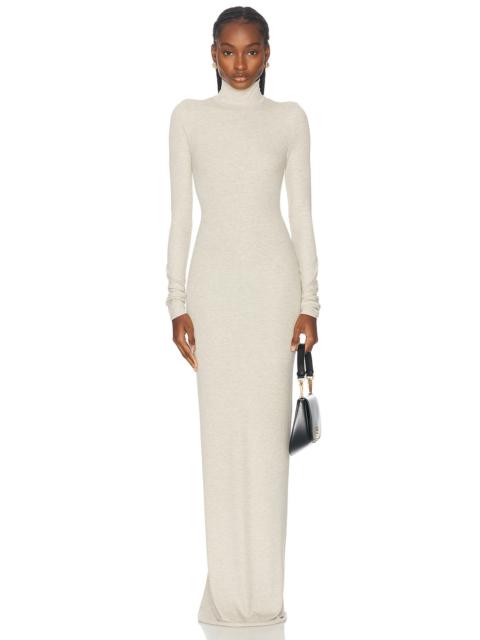 ÉTERNE Long Sleeve Turtleneck Maxi Dress