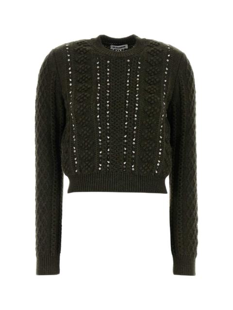 Jil Sander Jil Sander Women Dark Green Wool Sweater
