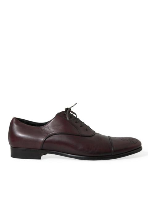 Dolce & Gabbana Dolce & Gabbana Bordeaux Leather Men Formal Derby Dress Shoes