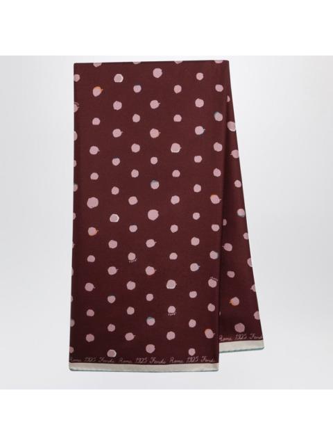 FENDI Fendi Pink And Burgundy Silk Falena Dots Foulard Women