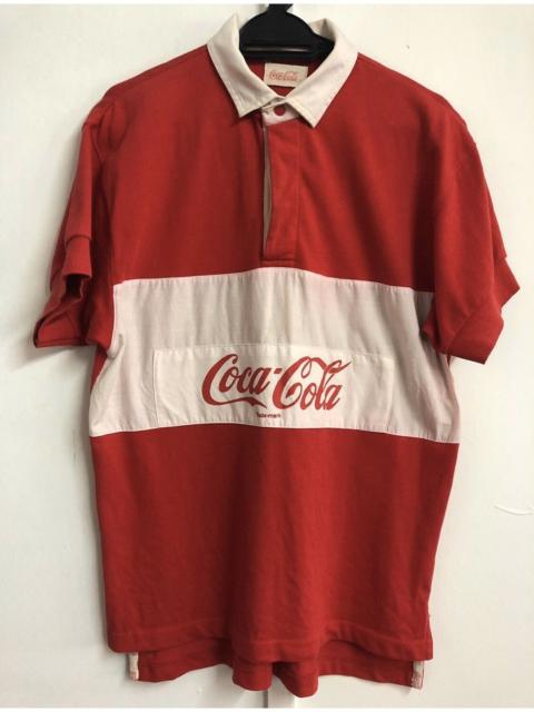 Other Designers Rare 90s Vintage COCA COLA Red White Polo Shirt