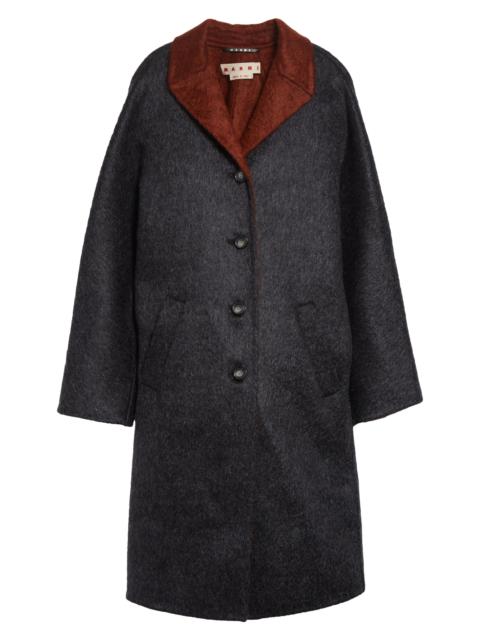 Marni Marni Double Splittable Virgin Wool & Mohair Blend Coat in Ryn80 Granite at Nordstrom