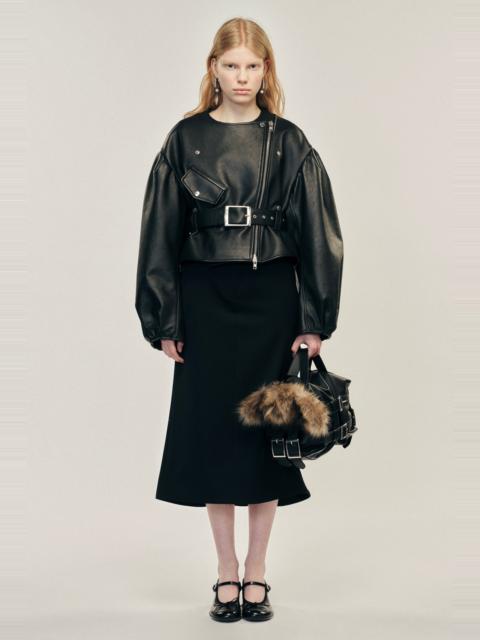 Simone Rocha Cropped Sculpted Belt Detail Biker Jacket