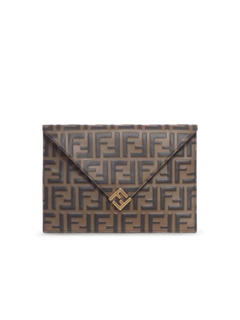 FENDI FENDI FF Diamonds $720 Brown Pouch New & Authentic