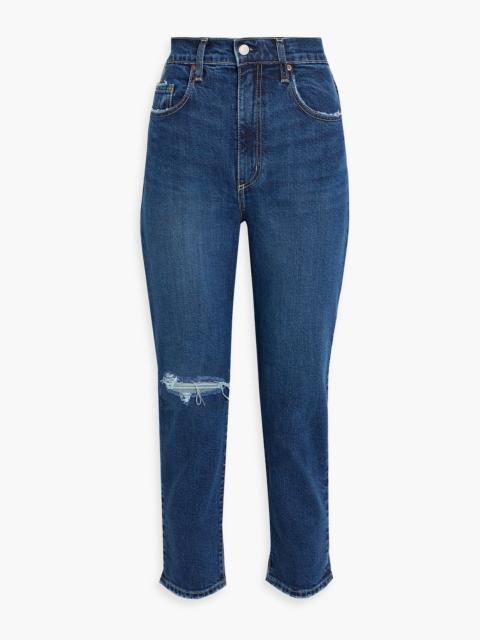 Other Designers Frankie cropped distressed high-rise slim-leg jeans