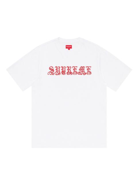 Supreme Supreme Old English Rhinestone Short-Sleeve Top 'White'