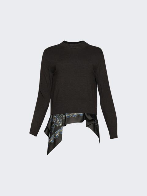 sacai Paisley Print X Wool Knit Pullover Brown And Khaki