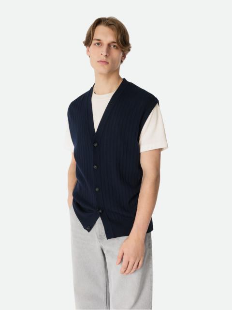 Bottega Veneta Wool Rib Cardigan Gilet
