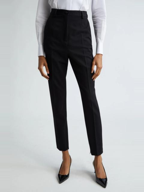 Dolce & Gabbana Wool Blend Gabardine Ankle Trousers
