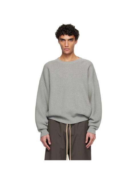 Fear of God Gray Wool Rib Crewneck Sweater