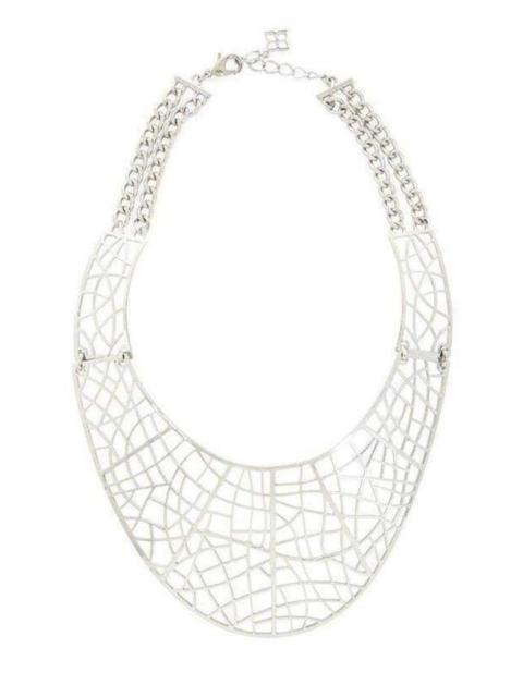 Other Designers Silver Filigree Plate Necklace