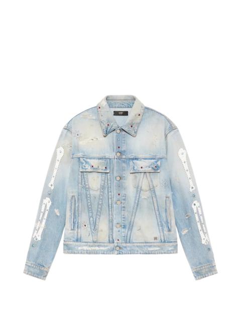AMIRI Amiri Distressed-effect Embellished Jacket