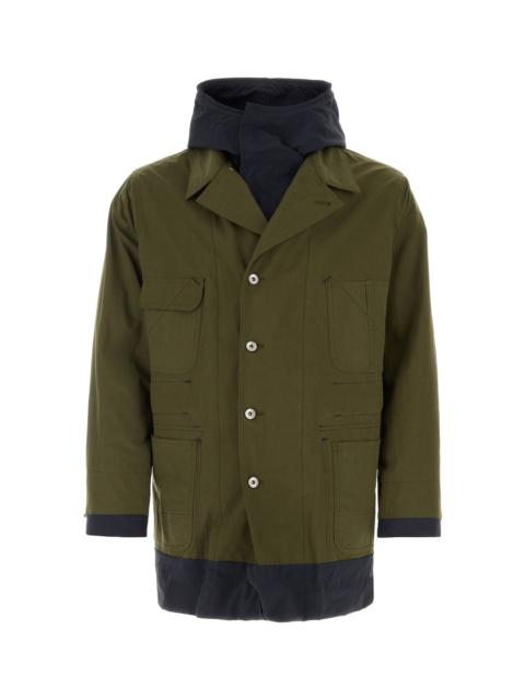 sacai Army green cotton and nylon reversibile jacket