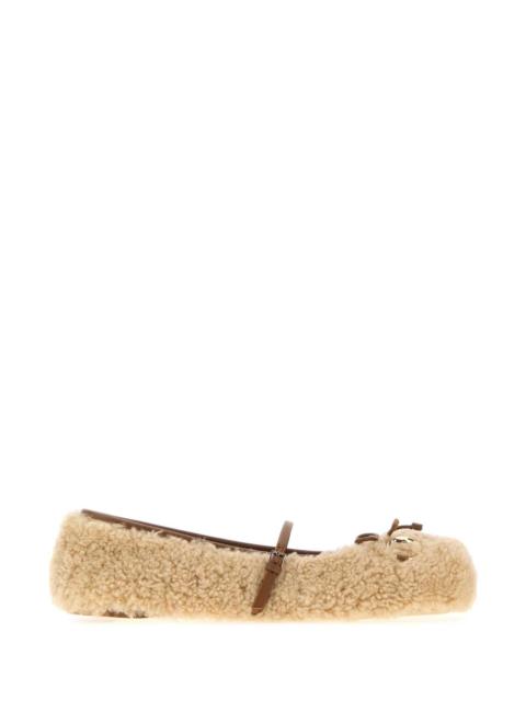 GUCCI Gucci Women Beige Shearling Ballerinas