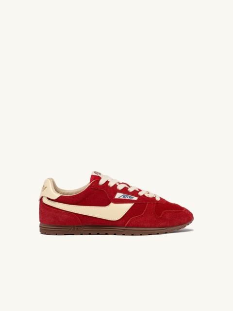 AUTRY SNEAKERS WINDSPIN IN SUEDE AND LEATHER COLOR RUBY AND RUTABAGA