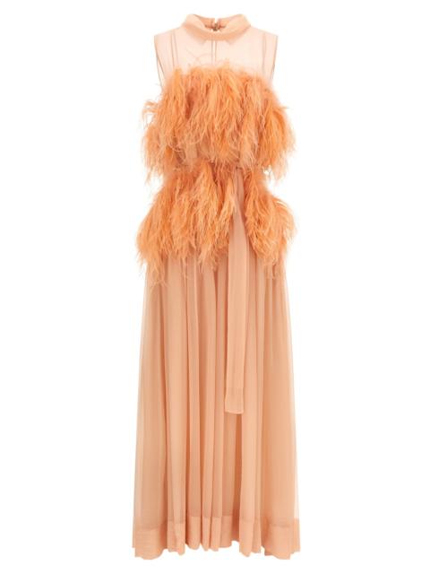 Other Designers Alberta Ferretti Women Chiffon And Feather Dress