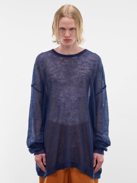 CASEY/CASEY Blue Mohair Voile Sheer Sweater