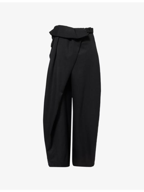 JW Anderson Fold-Over High-Rise Wool Trousers