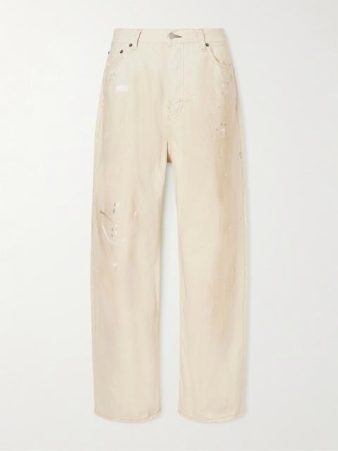 Acne Studios 2023 Distressed Low-waist Leather-trimmed Jeans