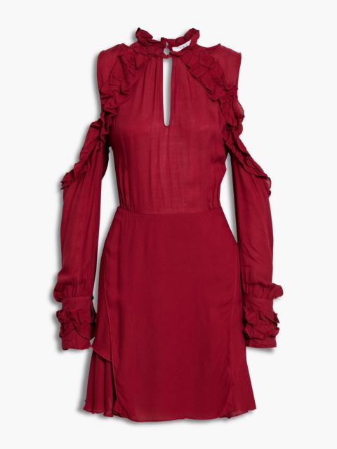 Other Designers Hanie cold-shoulder ruffled gauze mini dress