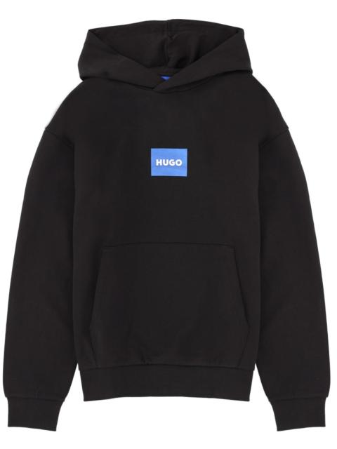 HUGO COTTON SWEATSHIRT WITH LOGO AND HOOD
