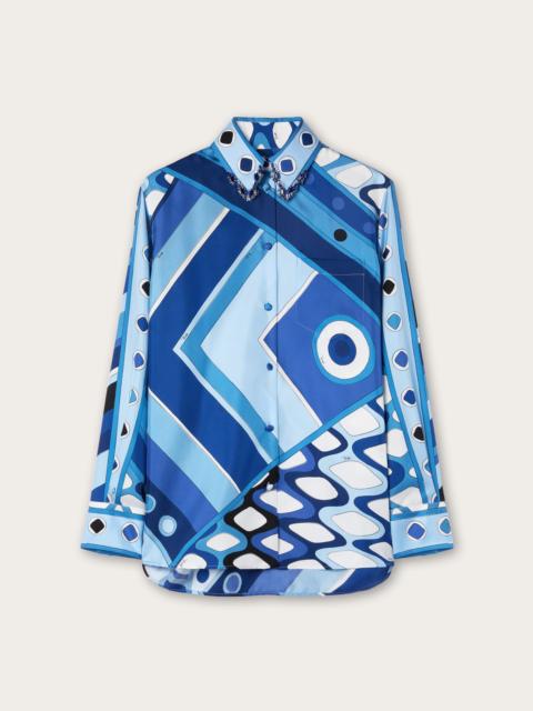 PUCCI VIVARA PRINT SHIRT WITH EMBROIDERY