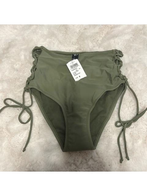 Other Designers Windsor Olive Side Action High Waisted Lace Up Swim Bottoms