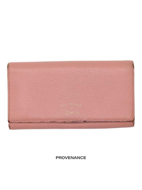 GUCCI Gucci "Made in Italy" Long Wallet - Powder Pink Leather