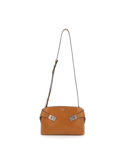 FERRAGAMO 'messenger Hug' Brown Shoulder Bag With Logo Lettering And Gancini Buckles In Leather Man