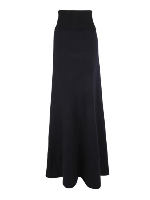 cortana Avalon Cashmere Maxi Skirt blue