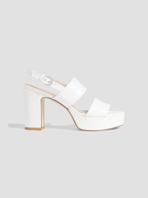 Stuart Weitzman Ono croc-effect patent-leather platform sandals