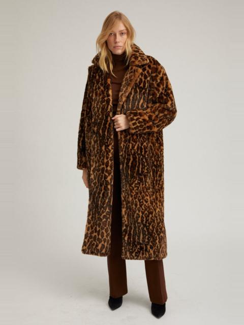 SPRWMN LEOPARD FAUX FUR COAT