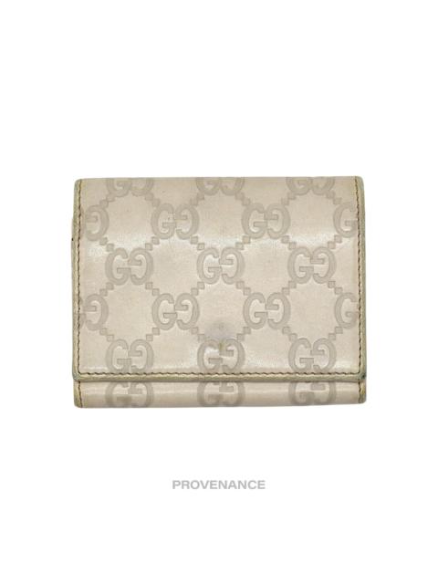 GUCCI Gucci Card Wallet - Chalk Guccissima Leather