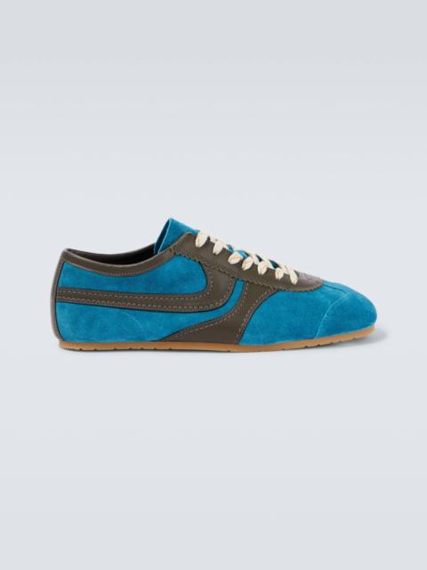 Dries Van Noten Leather-trimmed suede sneakers