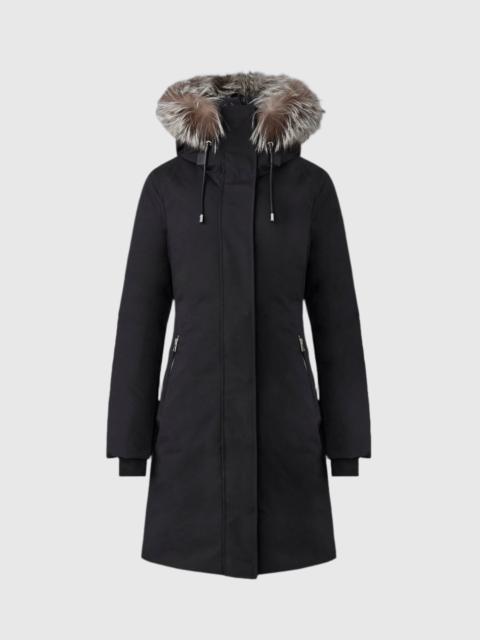 MACKAGE SHILOH-XZ 2-in-1 fitted down coat with removable bib and silver fox fur