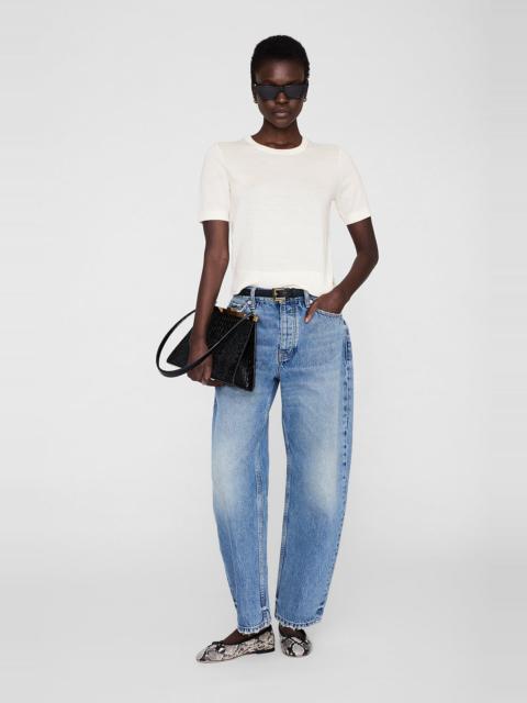 ANINE BING ANINE BING Mora Crop Sweater in Ivory at Nordstrom