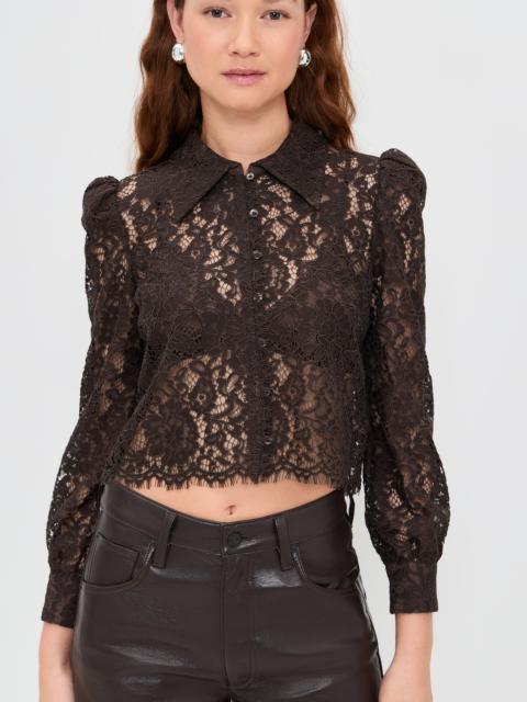 L'AGENCE Anita Lace Button Up