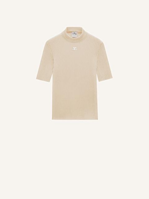 courrèges REEDITION SHORT SLEEVES RIB KNIT SWEATER