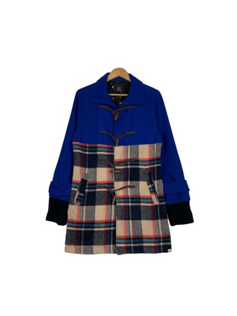 Other Designers Rare - KMK Kingly Mask Tartan Wool Hybrid Duffle Coat #1007-C45
