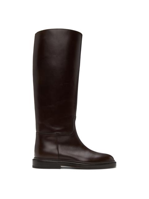 LEGRES Burgundy Leather Riding Boots