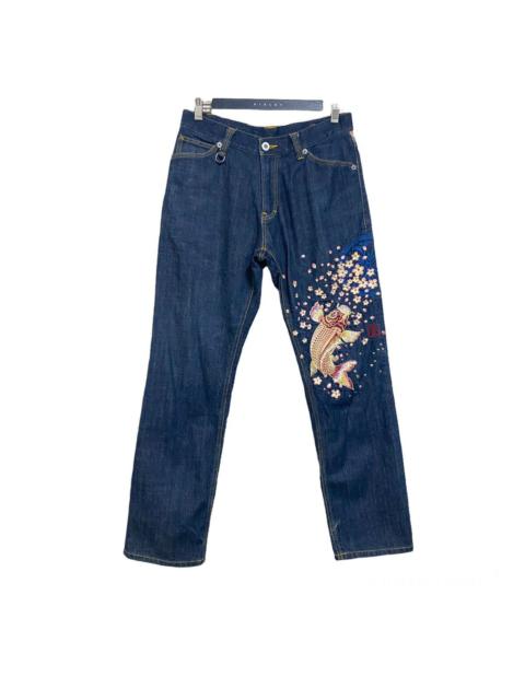 Other Designers Japanese Brand NAMITATSU Denim Embroidery Fish Koi Jeans
