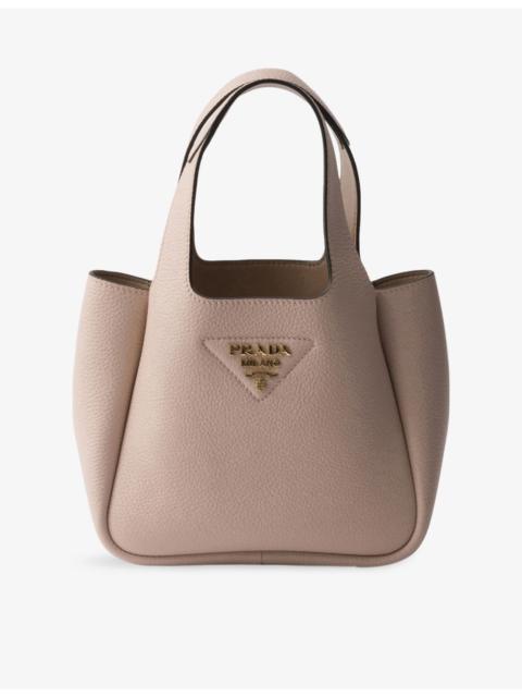 Prada Logo-Plaque Mini Leather Shoulder Bag