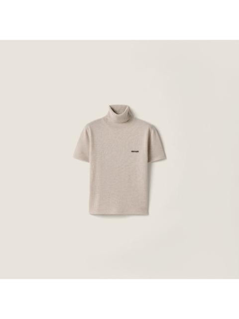 Miu Miu Miu Miu High Neck T-shirt In Cashmere