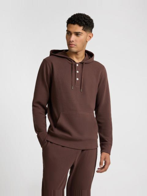 onia Onia Heavyweight Cotton Waffle Hoodie in Java at Nordstrom