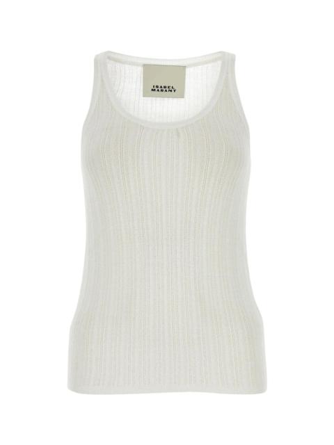 Isabel Marant White Viscose Blend Dorsia Tank Top