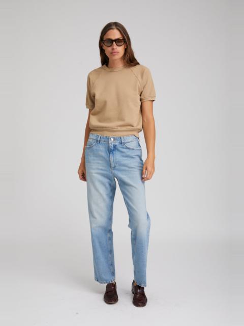 SPRWMN KHAKI COTTON RAGLAN SWEATSHIRT TEE